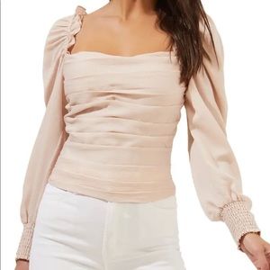 Astr Blush Ruched Blouse